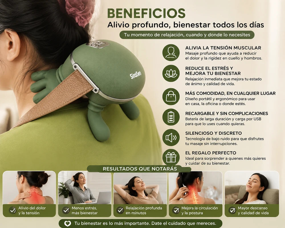 Tortuga Masajeadora Inteligente para Cuello y Espalda