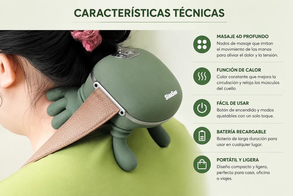 Tortuga Masajeadora Inteligente para Cuello y Espalda