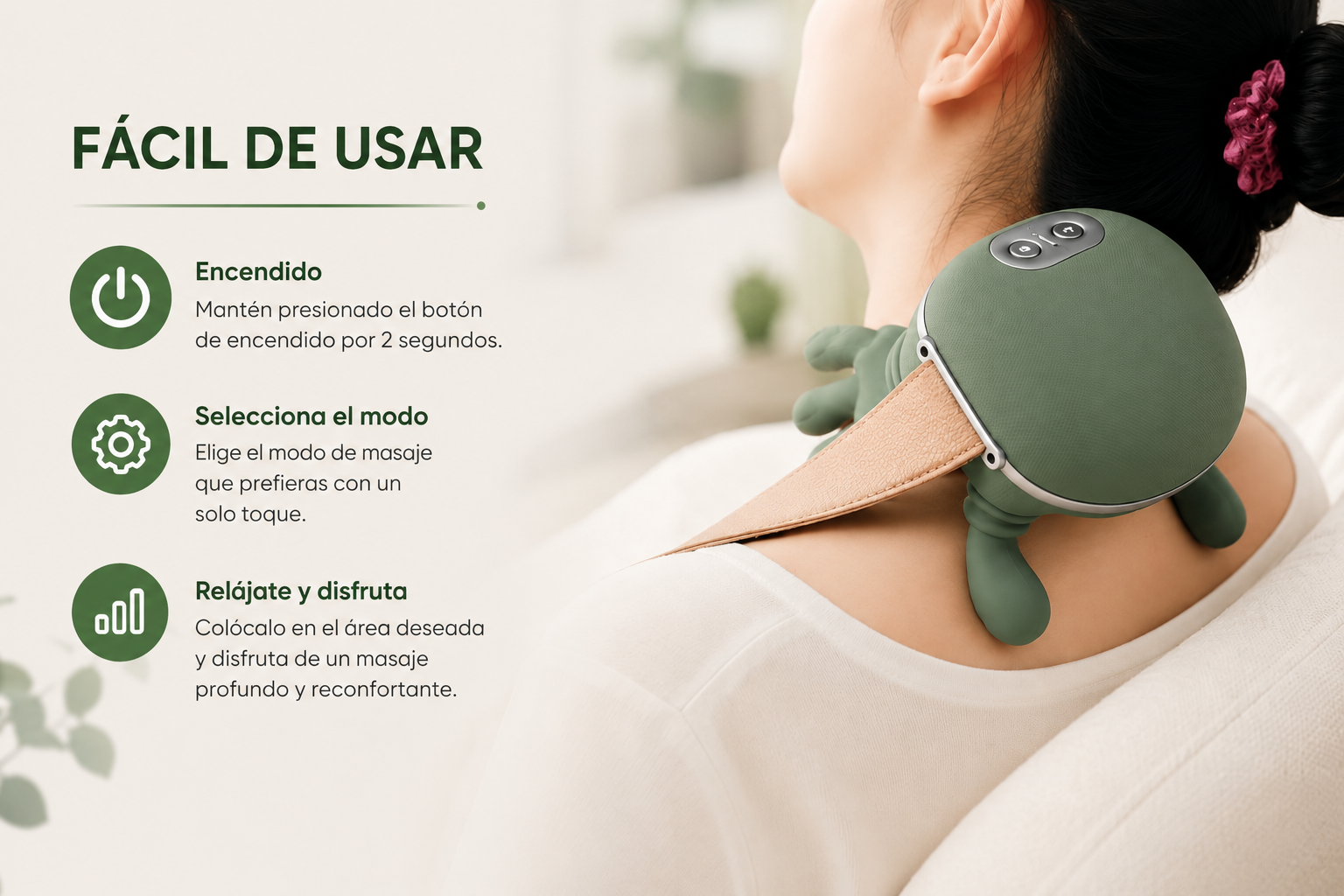 Tortuga Masajeadora Inteligente para Cuello y Espalda